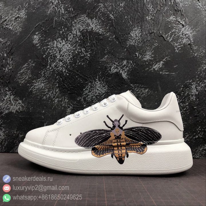 Alexander McQueen 5D Print 2019 Unisex Sneakers PELLE S GOMMA 462214 WHFBU White Bee